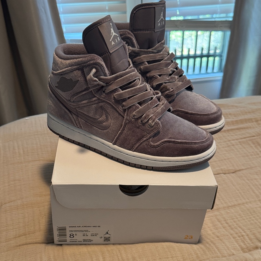 Jordan 1s Mid in Purple Velvet